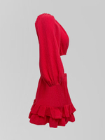 Костюм BB mode однотонный из топа с длинным рукавом и шорт с рюшами