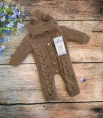 Комбинезон вязаный меховой капюшон с помпоном  "АйШах" (штанишки) (Цвет: Фиолетовый, Размер: 26)