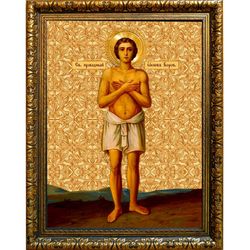 Иаков Боровичский Новгородский праведный. Икона на холсте.