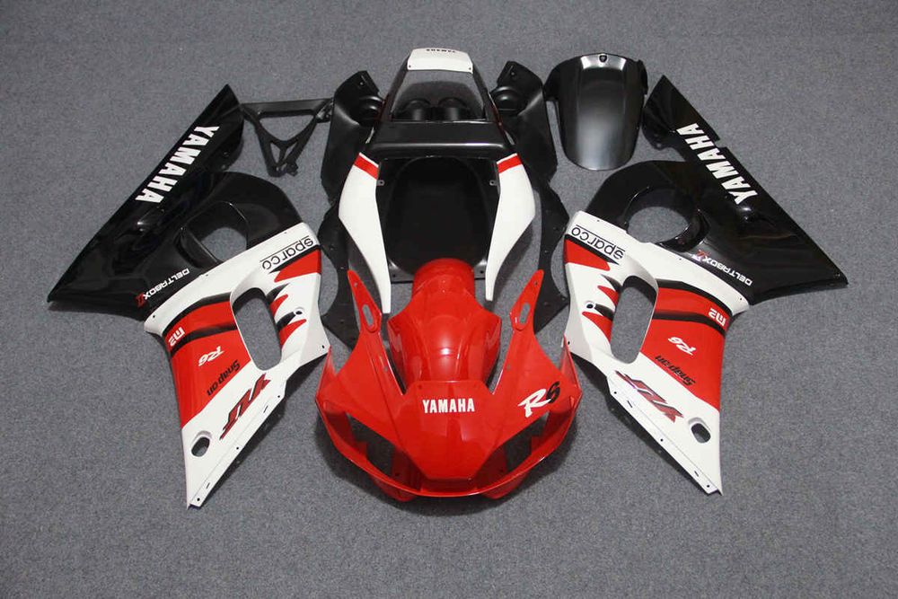 Комплект пластика для мотоцикла Yamaha YZF-R6 98-02 Красно-Бело-Черный