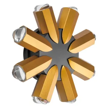 Уличный настенный светодиодный светильник 8W 4000К 380683 чёрный/золото Dito Lightstar