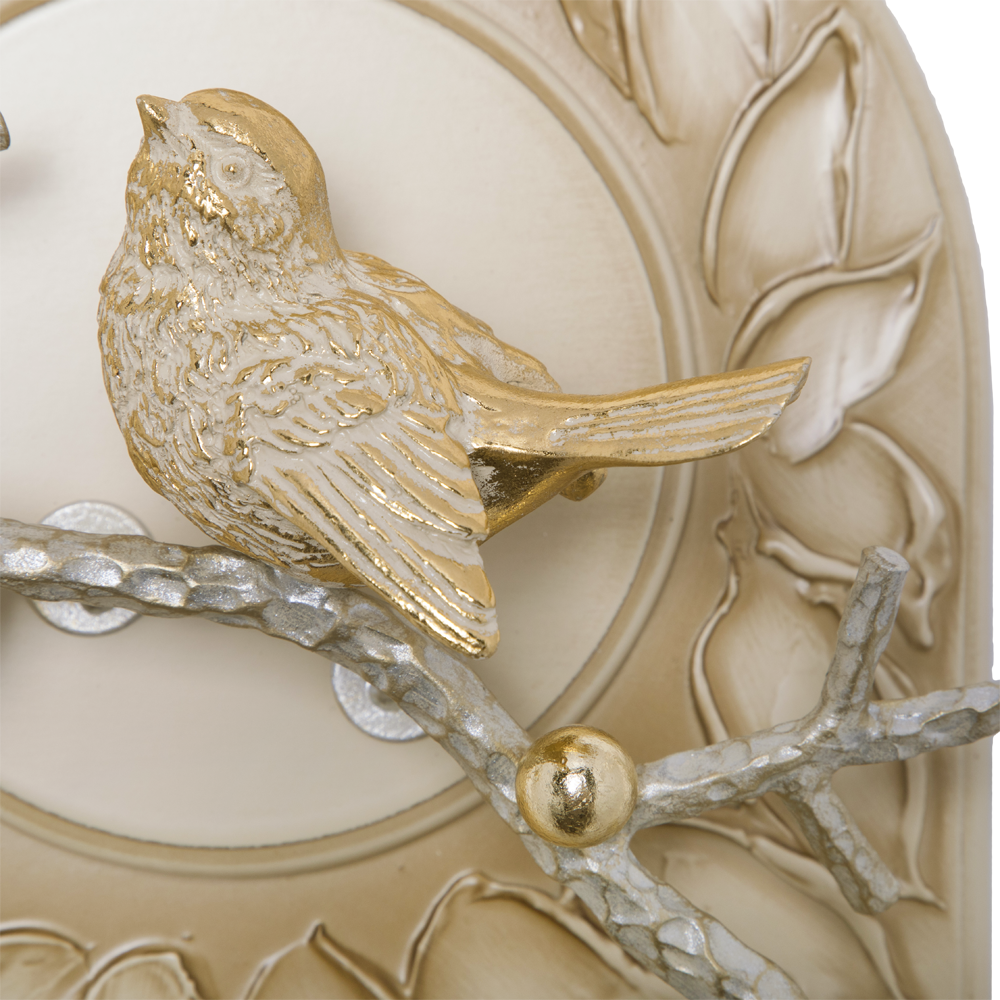 Полка - ключница Птичка Терра (мини) Айвори Мраморное золото