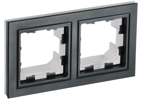 BRITE Рамка 2-местная IP44 РУ-2-БрЧ-44 черный IEK
