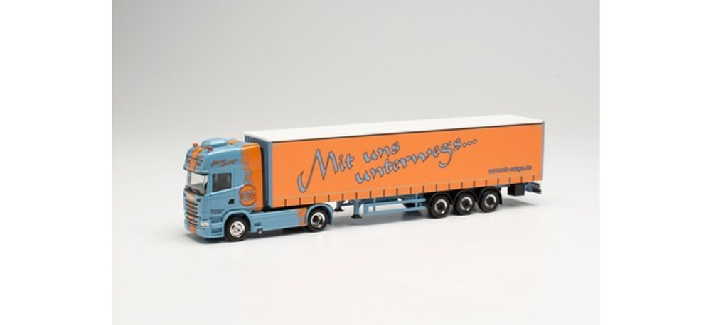 Грузовик Scania R `13 TL «MB Cargo», тентовый полуприцеп