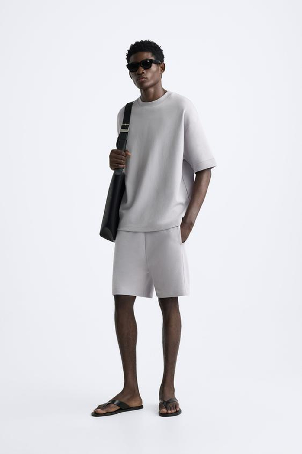 ZARA ШОРТЫ-ДЖОГГЕРЫ ИЗ ПЛОТНОЙ ТКАНИ, СВЕТЛАЯ МАЛЬВА