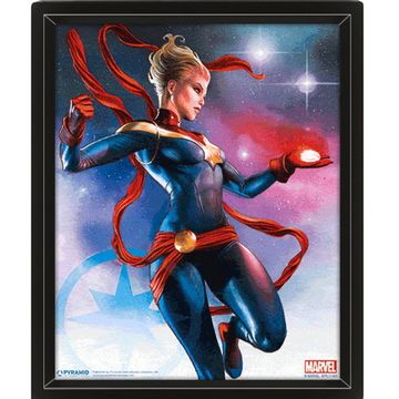 3D картина в рамке Captain Marvel