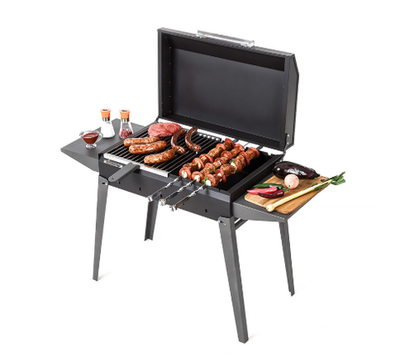 Мангал «Классика 600К», 100.2×38×69 см, 2 мм, складные ножки, боковые полки, крышка