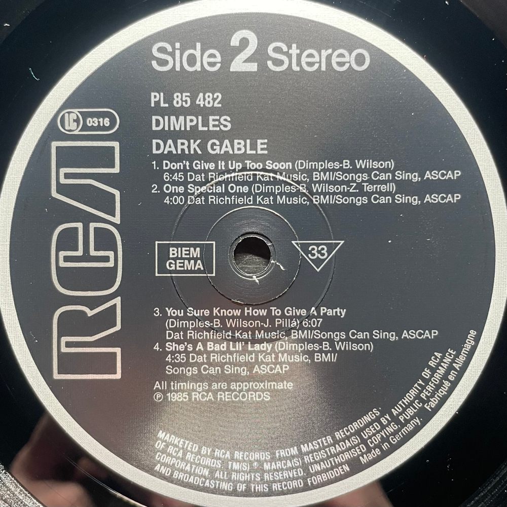 Dimples ‎– Dark Gable (Германия 1985г.)