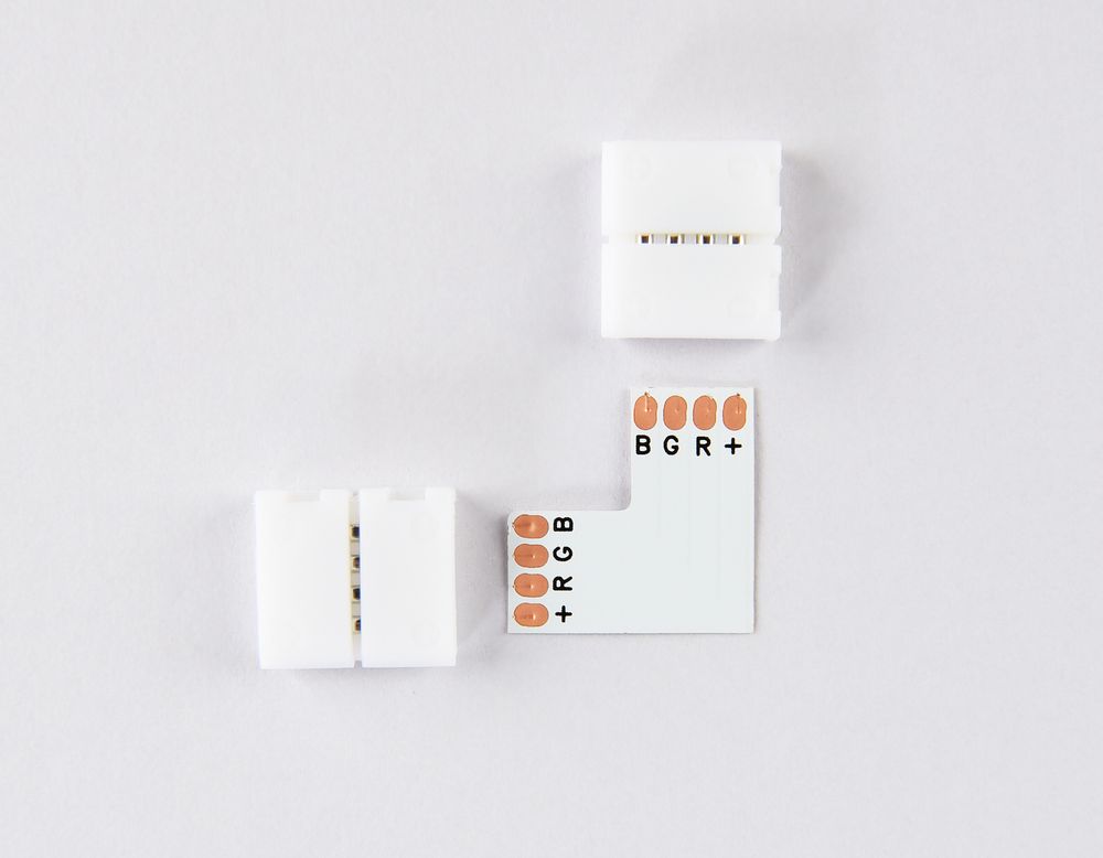 Ambrella Соединитель угловой L для светодиодной ленты 5050 12/24V (4 конт.) GS6701 (10шт) LED Strip GS6701