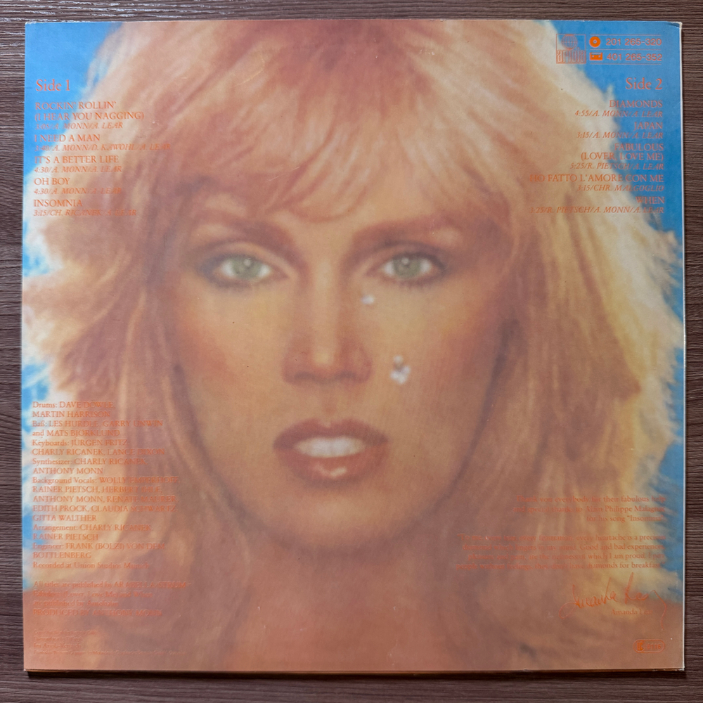Amanda Lear – Diamonds For Breakfast (Германия 1980г.) Т
