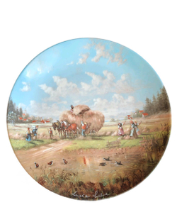 Тарелка декоративная "Время сбора урожая в полях" Германия