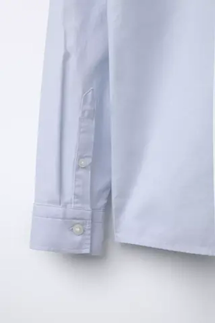 ZARA ОДНОТОННАЯ РУБАШКА, НЕБЕСНО-ГОЛУБОЙ