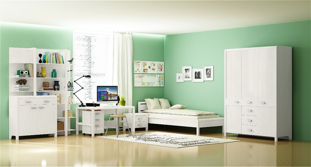 Тумба прикроватная Мадейра 2 ящика из массива сосны