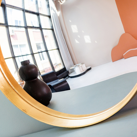 Зеркало настенное Объект мечты Зазеркалье Хогард Голд версия L fish-eye OM-21092110