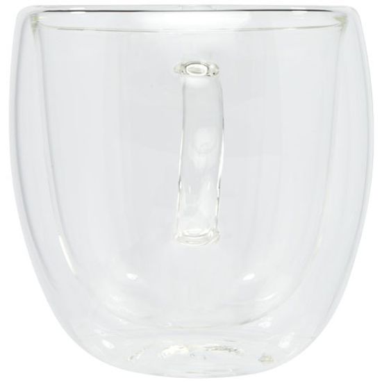 Стеклянный стакан Manti объемом 250 мл с двойными стенками и подставкой из бамбука, 2 шт.