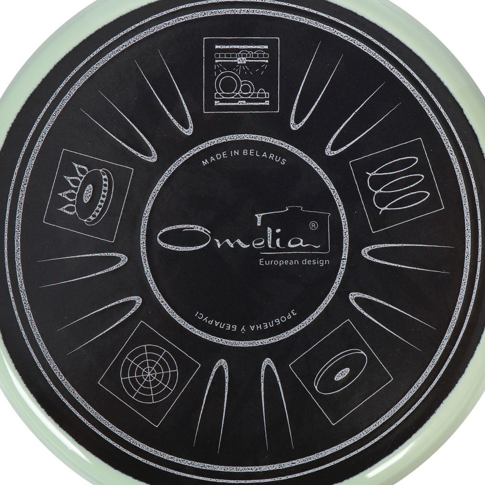 Кастрюля сталь, эмал, 4 л, с крыш, Сантэкс, 1-2440111, салатовый ментол, индукц