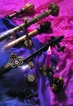 Карниз кованый "Готика Палмера" двухрядный d20/20 мм, цвет красное дерево/черный