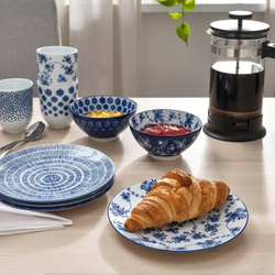 IKEA ENTUSIASM  (ИКЕА ЕНТУСИАСМ)  -  Тарелка, узор/синий, 18 см