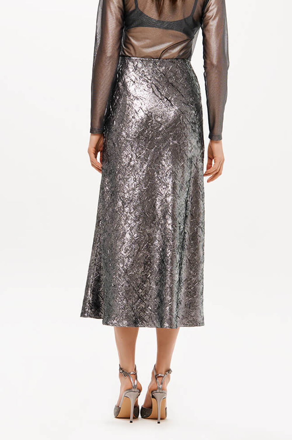 4906 Юбка женская (серебристый)