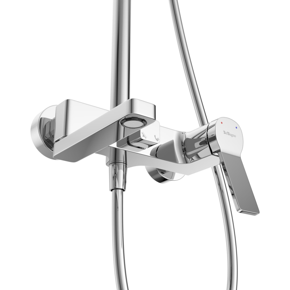 Душевая стойка BelBagno со смесителем и изливом ALBANO-VSCM-CRM