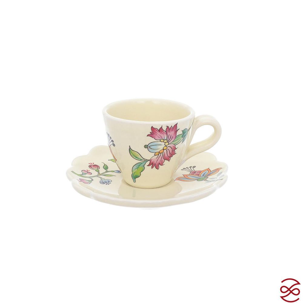 Набор кофейных пар 6 чашек + 6 блюдец 12 предметов NUOVA CER Прованс 90мл