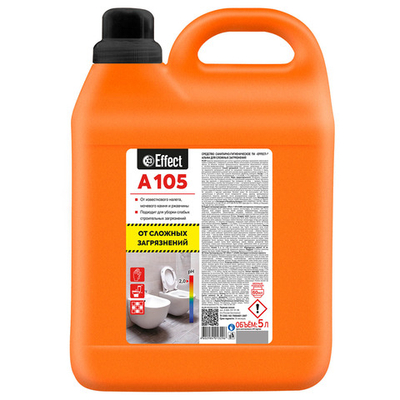 Профессиональное чистящее средство для удаления сложных загрязнений Effect Alfa 105 кислотное усиленное 5 л