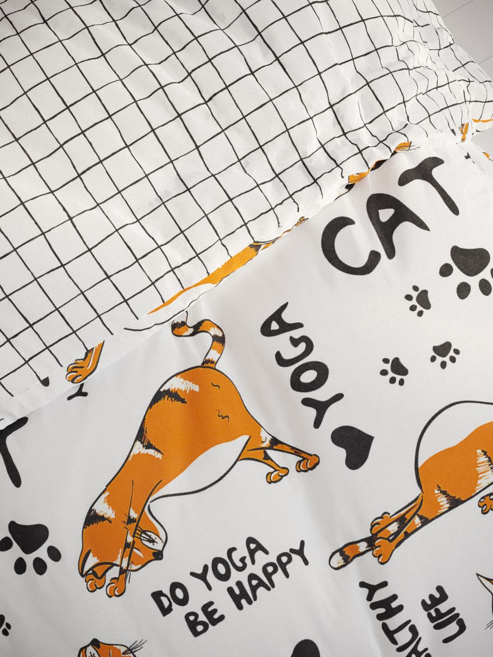 Пододеяльник бязь Сказка "Yogacat/Торино" евро на молнии 200x215 см