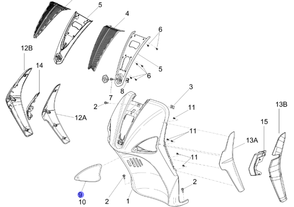 Рамка стекла поворотника Piaggo PG641483