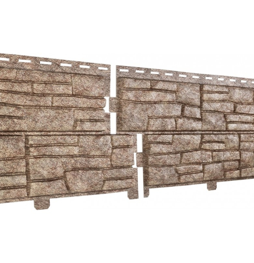 Фасадные панели (Цокольный Сайдинг) Ю-Пласт Стоун Хаус Сланец Бурый