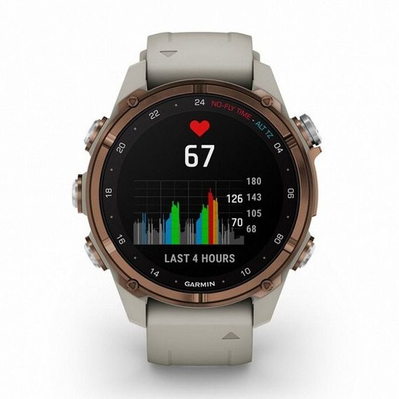 Умные часы Garmin Descent Mk3i титановый, бронзовый безель PVD/серый силиконовый ремешок 43 мм 010-02753-14