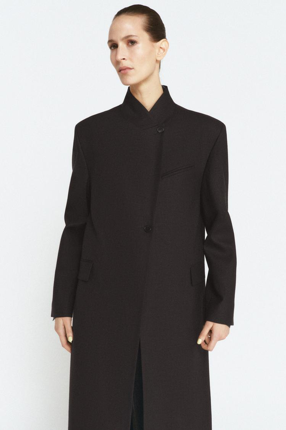 ZARA ПАЛЬТО-СЮРТУК ИЗ СМЕСОВОЙ ШЕРСТИ — ZW COLLECTION LIMITED EDITION, КОРИЧНЕВЫЙ