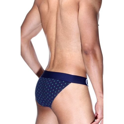 Мужские трусы танга темно-синие с принтом DARKZONE DZN6172