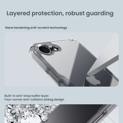Прозрачный усиленный чехол от Nillkin для iPhone 16e, серия Nature TPU Pro Case