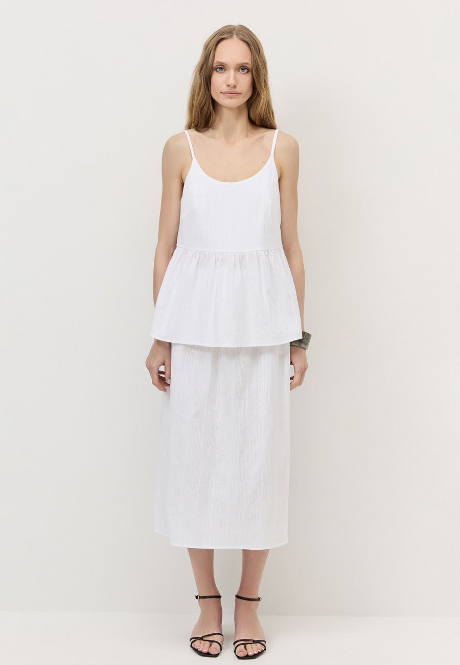 Юбка на резинке из фактурного хлопка