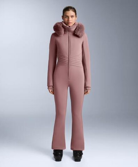 Oysho Водонепроницаемый облегающий эластичный горнолыжный комбинезон, фиолетово-розовый