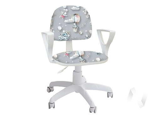 Кресло Форум 2 (пластик белый/ткань Детская шарик серый)