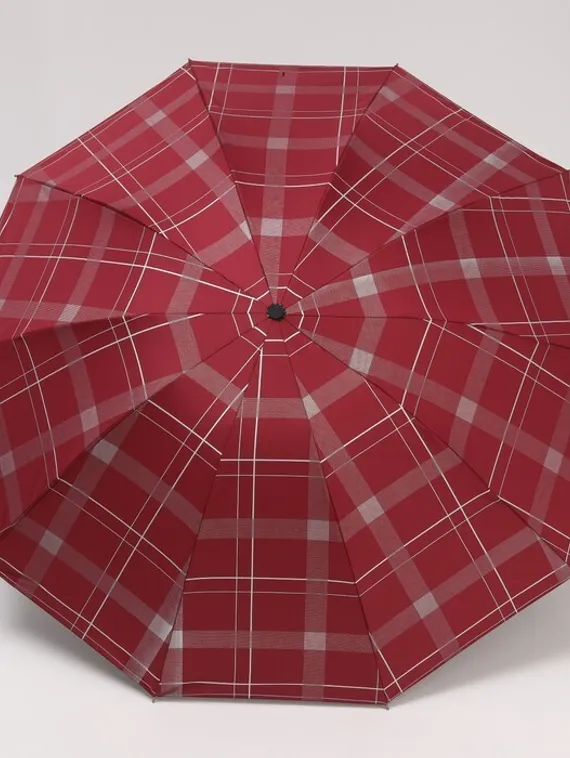 Зонт механический «Клетка», 4 сложения, 10 спиц, R = 53 см, цвет МИКС