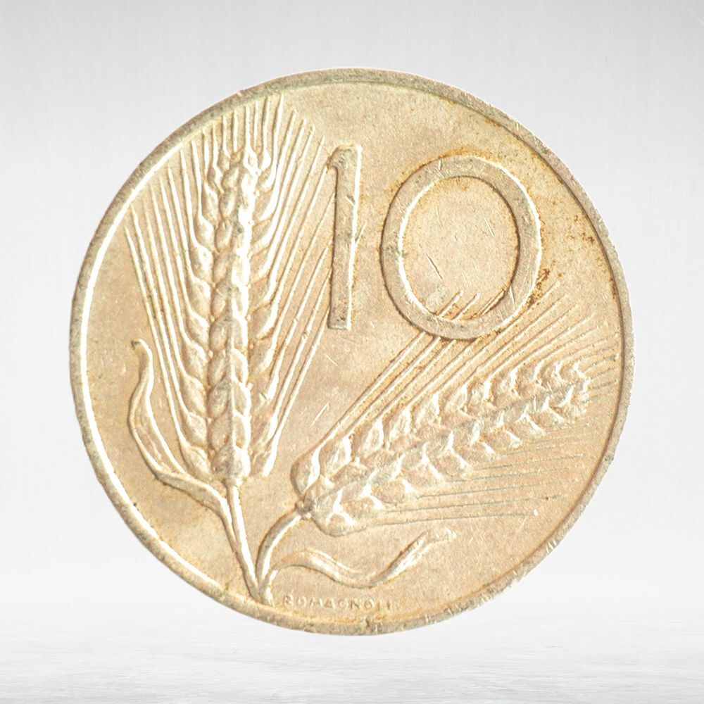 Italy 10 Lire 1954 R, VF