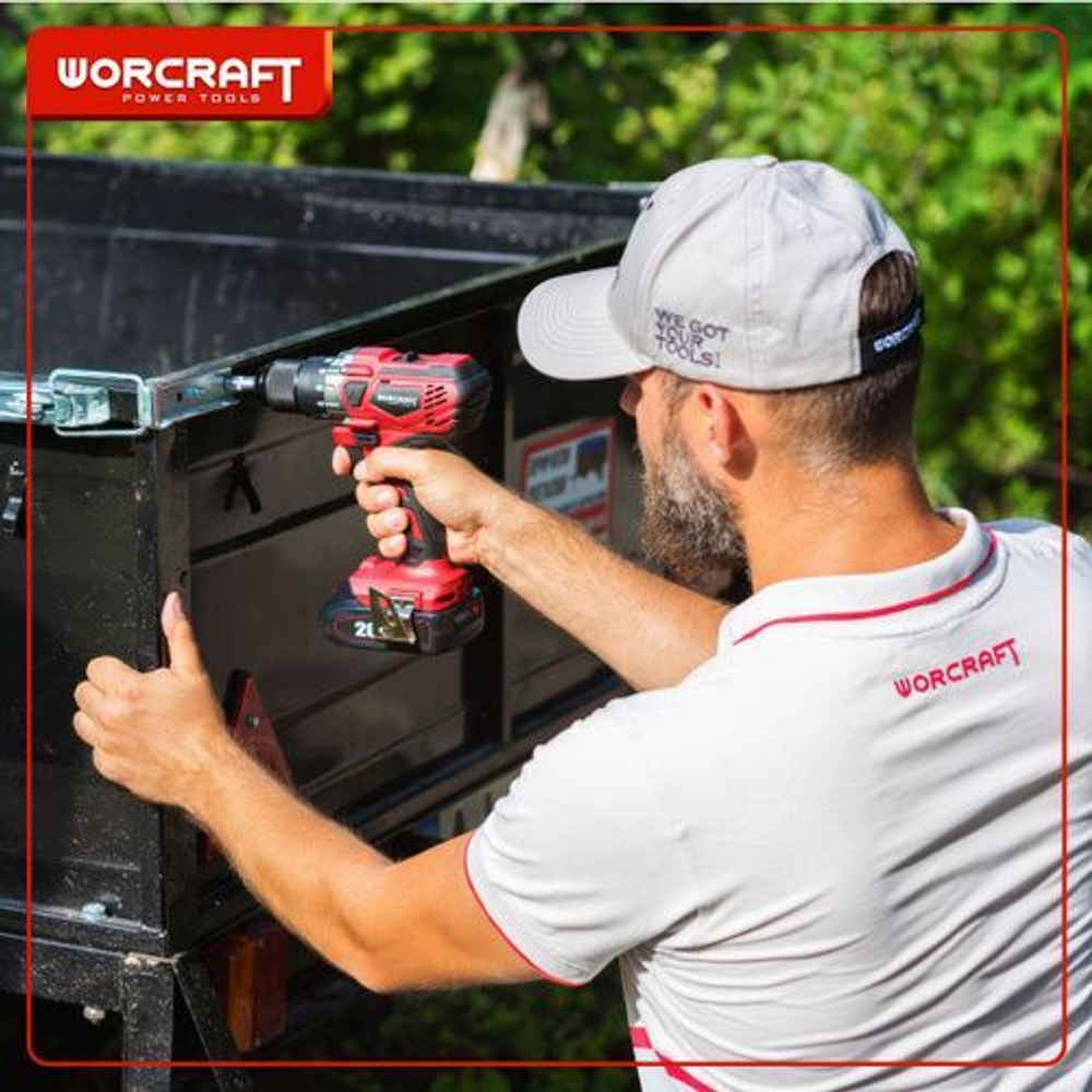 WORCRAFT Шуруповерт-Дрель аккумуляторный 1400 об/мин, 500Вт, 40 Hm, 2.0 А.м (Без АКБ и СЗУ) с подсветкой