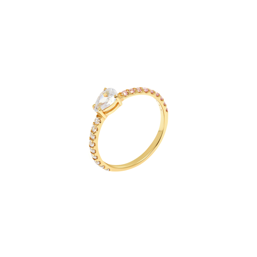 Кольцо Pear Ring – Gold Pink