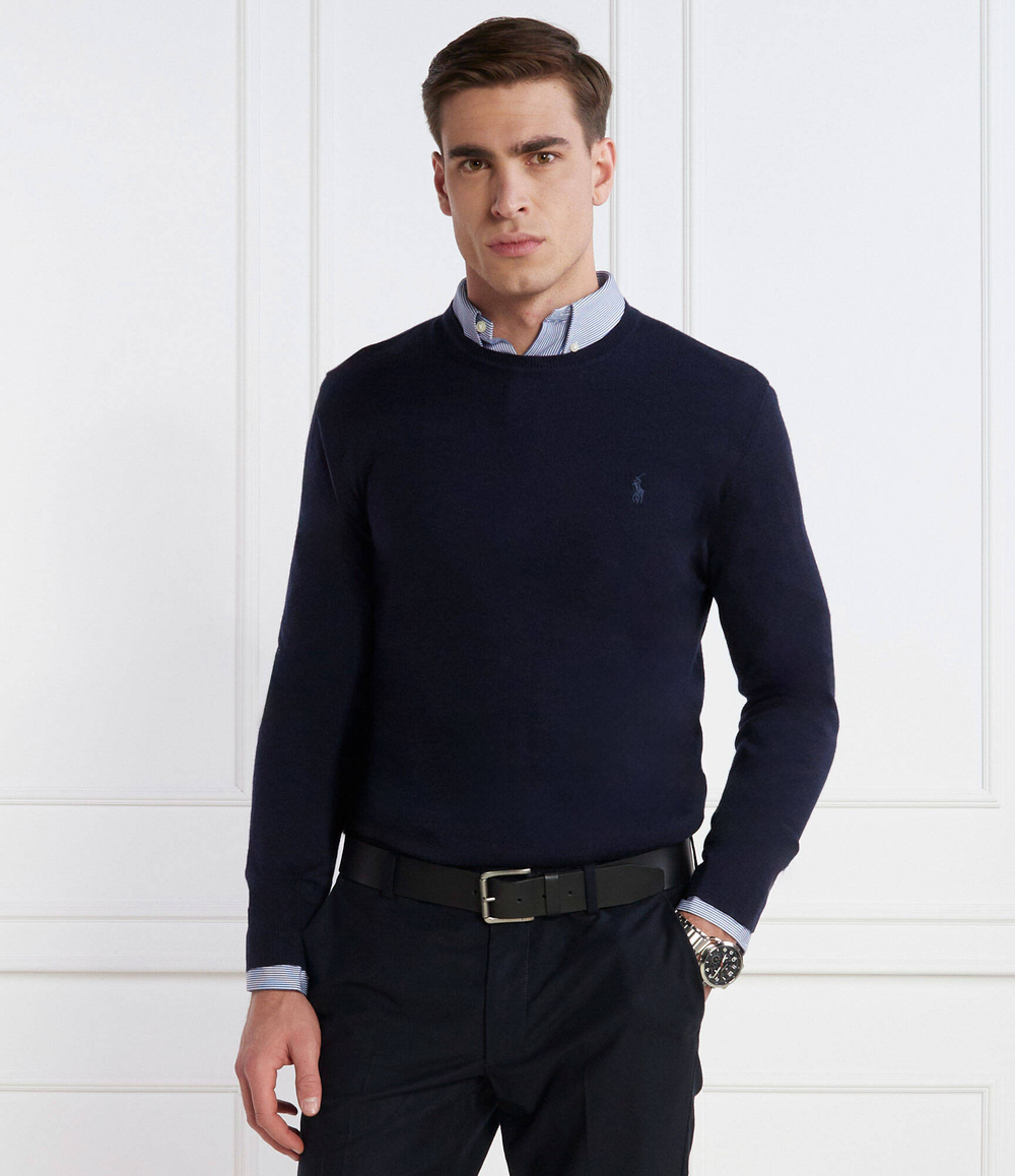 Хлопковый свитер POLO RALPH LAUREN - темно-синий(710876846)