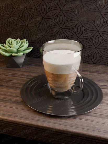 Набор стеклянных чашек 2 шт. 350 мл. Kamille KM 9009 с двойными стенками