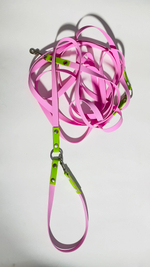Перестежка для собак из Биотана, 15 мм, 5 м, розовый с зеленым