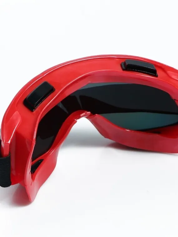 Очки-маска для езды на мототехнике, стекло хамелеон, красные
