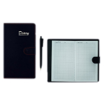 Ежедневник с авторучкой, 9,5 см * 15,0 см, 7БЦ, Alingar, иск. кожа, клапан на кнопке, 80 л., клетка