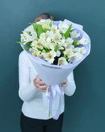 Букет альстромерия белая 5шт(00439)