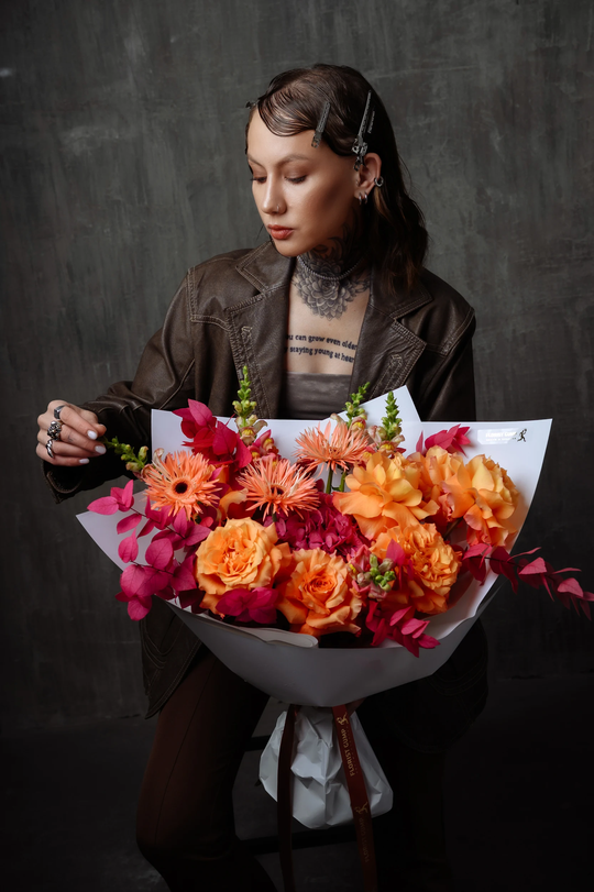 Авторский букет "Рыжий закат"