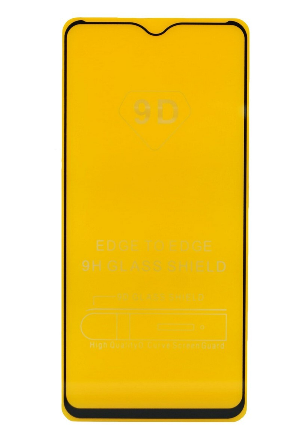 Защитное стекло Realme С3/5/6i/C11/C15 (черный) 9D тех.упаковка