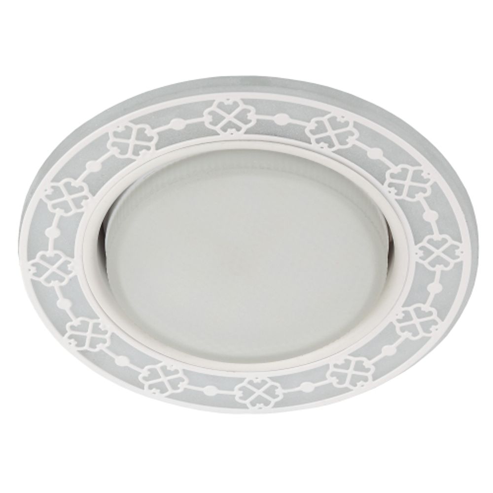 DK LD28 WH/WH Светильник ЭРА декор cо светодиодной подсветкой GX53, белый/белый | Встраиваемые LED светильники