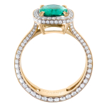Кольцо с Изумрудом и Бриллиантами, R0070-37/3